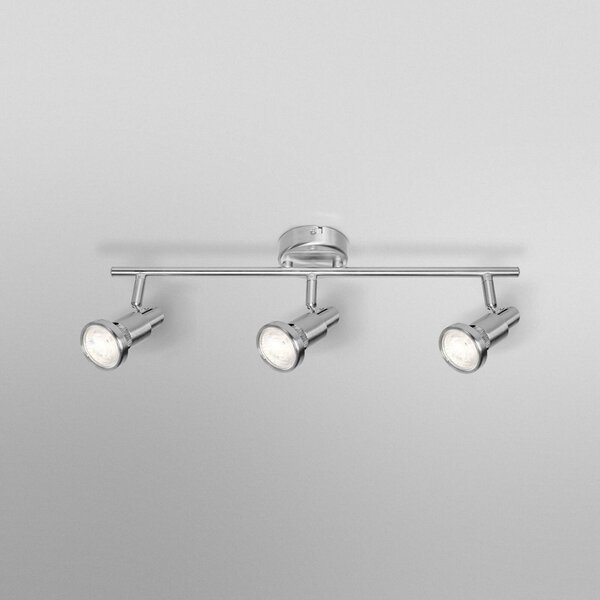 OSRAM stropné bodové svetlá, strieborný, kovový, 3-pl. GU10-LED 2 700 K, Chrómová / strieborná, Hliník