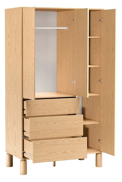 Moderná šatníková skriňa CAJA dub bookmatch 110 cm