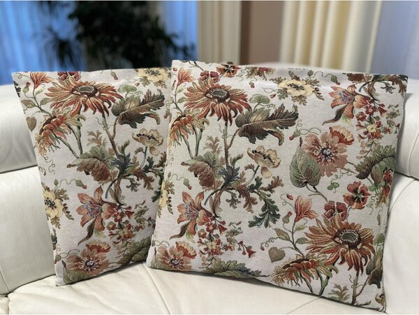 Jesenná gobelínová obliečka na vankúš s vintage motívom Eden 5015 Farba Viacfarebná Rozmery 42x42 cm