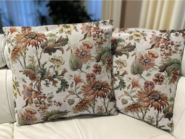 Jesenná gobelínová obliečka na vankúš s vintage motívom Eden 5015 Farba Viacfarebná Rozmery 42x42 cm