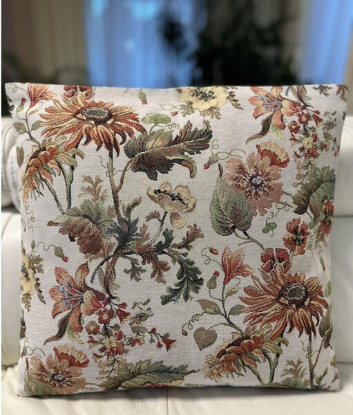 Jesenná gobelínová obliečka na vankúš s vintage motívom Eden 5015 Farba Viacfarebná Rozmery 42x42 cm