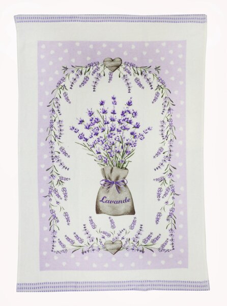 Kuchynská dekoračná utierka Levanduľa 50x70 cm Farba Fialová Rozmery 50x70 cm