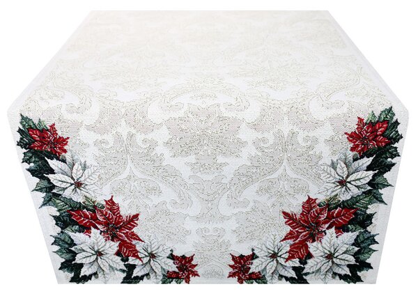 Luxusný vianočný gobelínový behúň na stôl s lurexom Vianočná girlanda Farba Viacfarebná Rozmery 45x90 cm