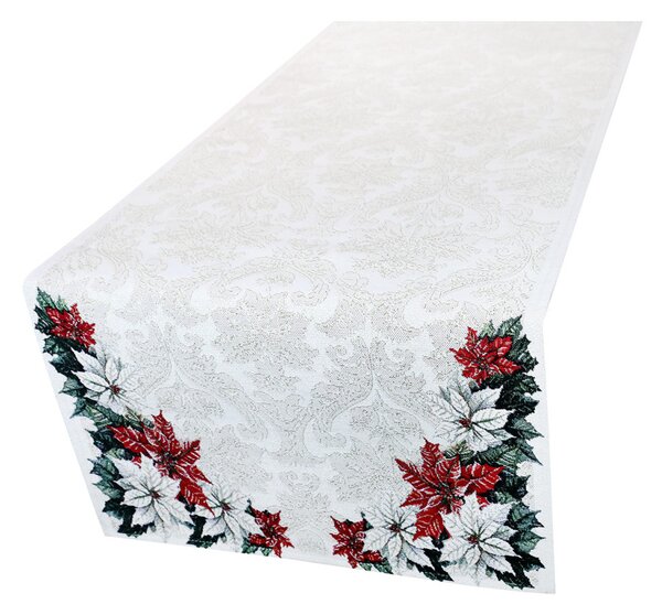 Luxusný vianočný gobelínový behúň na stôl s lurexom Vianočná girlanda Farba Viacfarebná Rozmery 45x90 cm