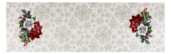 Vianočný gobelínový behúň na stôl s motívom vianočných kvetov Farba Viacfarebná Rozmery 45x140 cm
