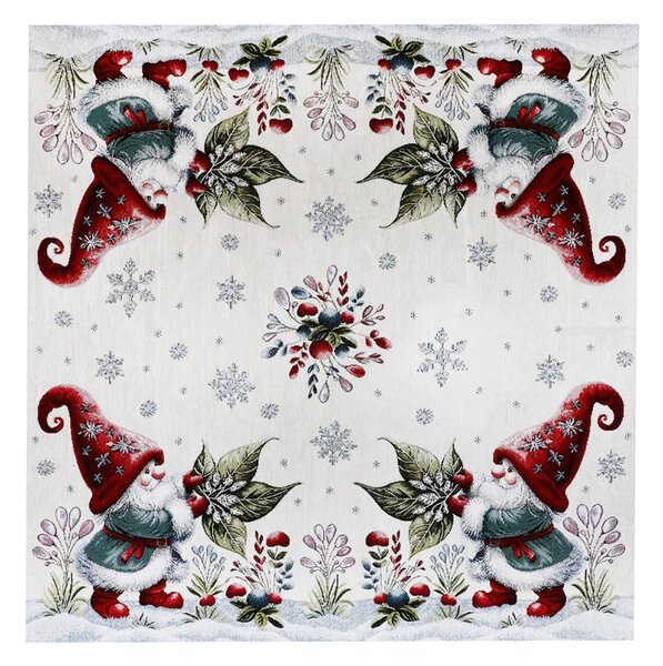 Vianočný ženilkový obrus Listový škriatok 90x90 cm Chenille IT033 Farba Viacfarebná Rozmery 90x90 cm