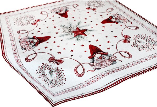 Vianočný ženilkový obrus Hviezdny škriatok 90x90 cm Chenille IT036 Farba Viacfarebná Rozmery 90x90 cm