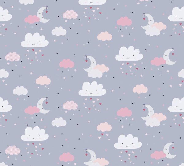 A.S. Création | Vliesová tapeta na stenu Little Love 38125-1 | 0,53 x 10,05 m | biela, šedá, ružová