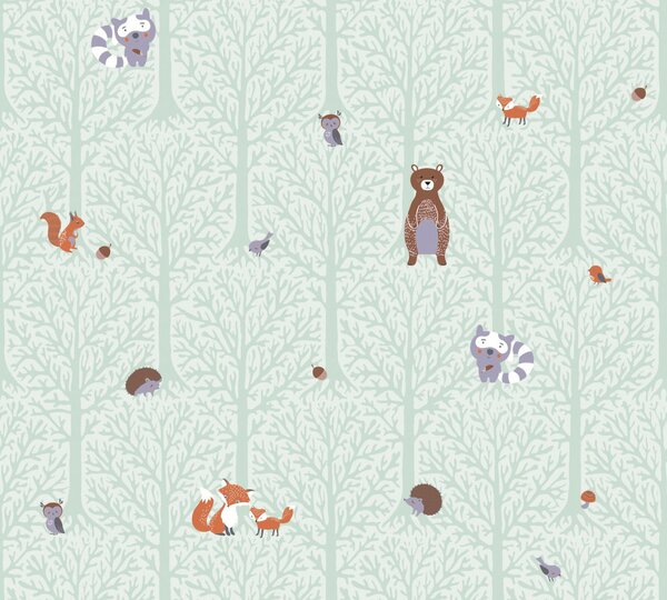 A.S. Création | Vliesová tapeta na stenu Little Love 38119-2 | 0,53 x 10,05 m | zelená, biela, hnedá