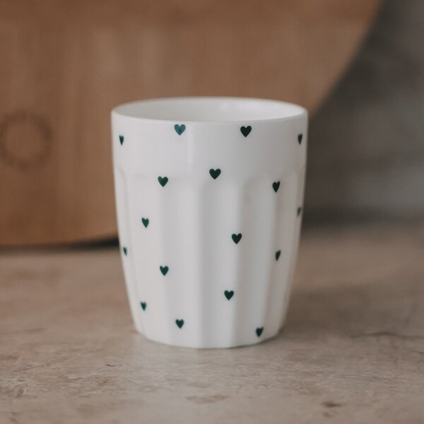 Porcelánový hrnček Mini Hearts 290 ml – green