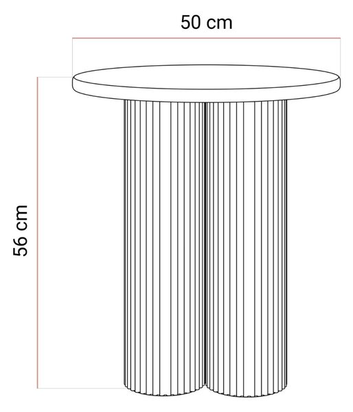KONFERENČNÝ STOLÍK CLETO TRAVERTÍN + ORECH 50 cm