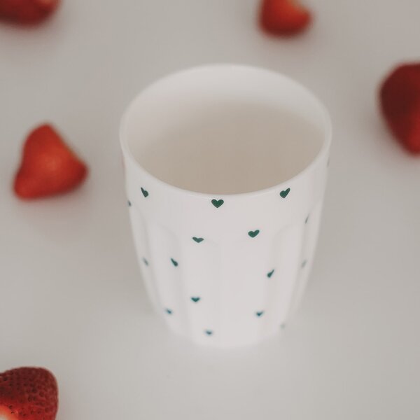 Porcelánový hrnček Mini Hearts 290 ml – green