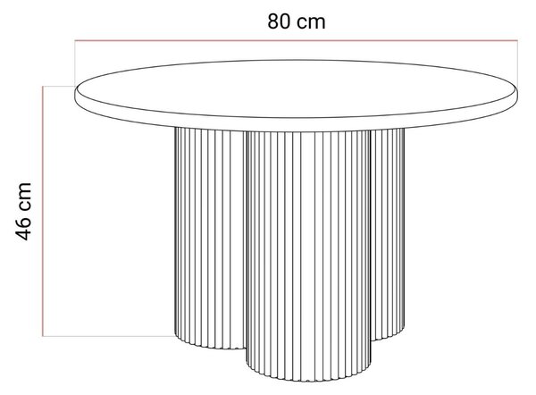 KONFERENČNÝ STOLÍK CLETO TRAVERTÍN + ORECH 80 cm