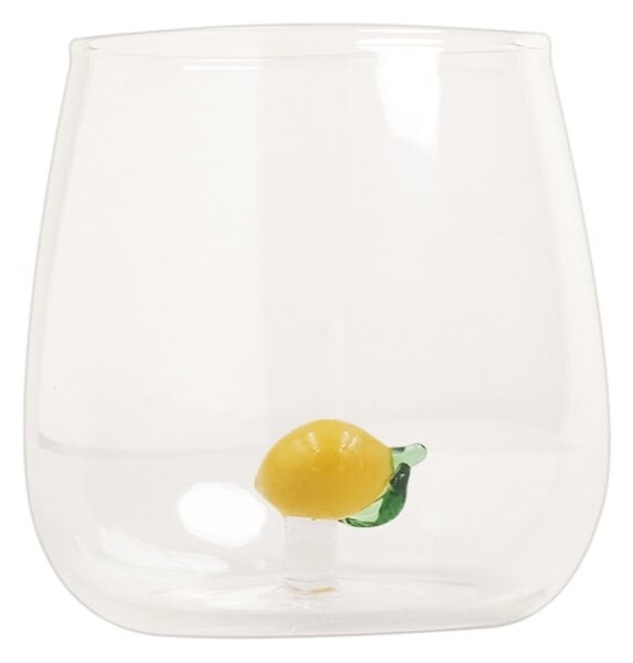 Pohár na vodu s dekoráciou 370 ml – Lemon