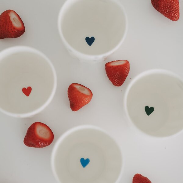 Porcelánový hrnček Mini Hearts 290 ml – dark blue