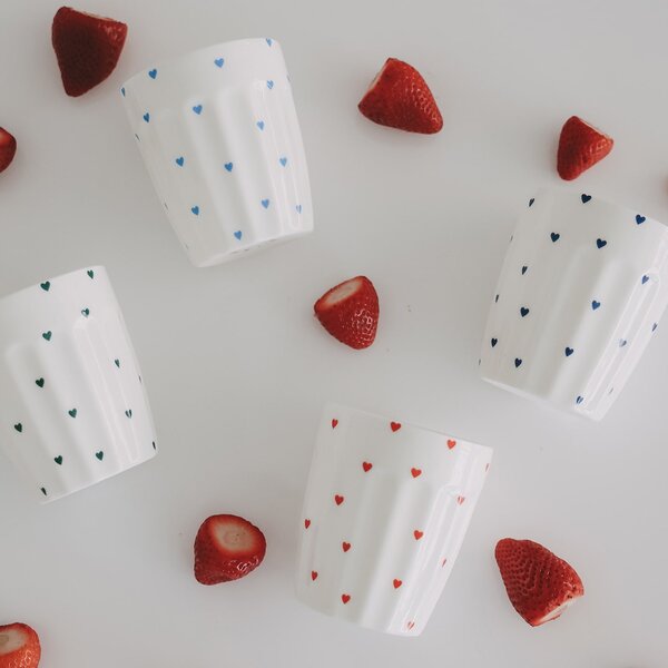 Porcelánový hrnček Mini Hearts 290 ml – dark blue