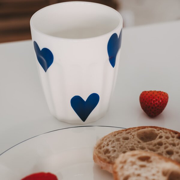 Porcelánový hrnček Hearts 290 ml – dark blue