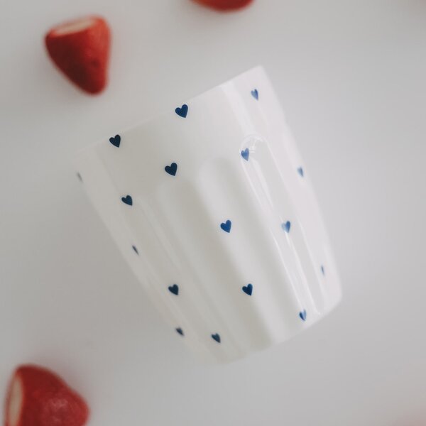 Porcelánový hrnček Mini Hearts 290 ml – dark blue