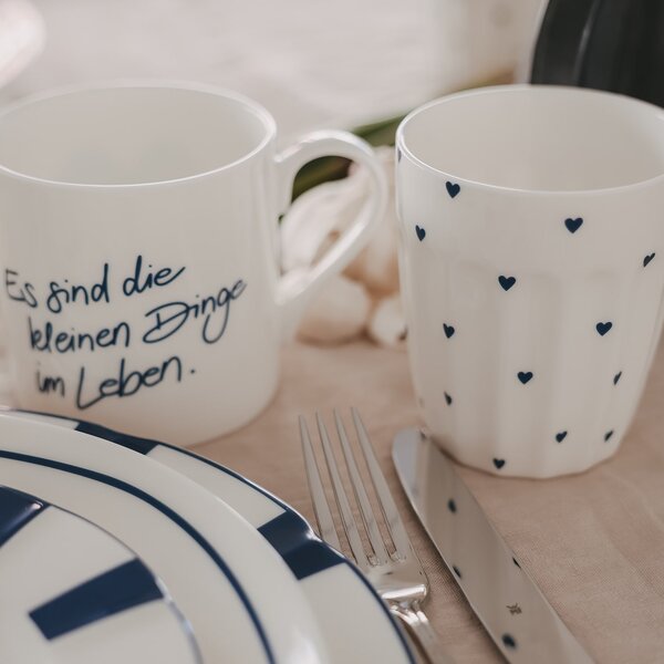 Porcelánový hrnček Mini Hearts 290 ml – dark blue