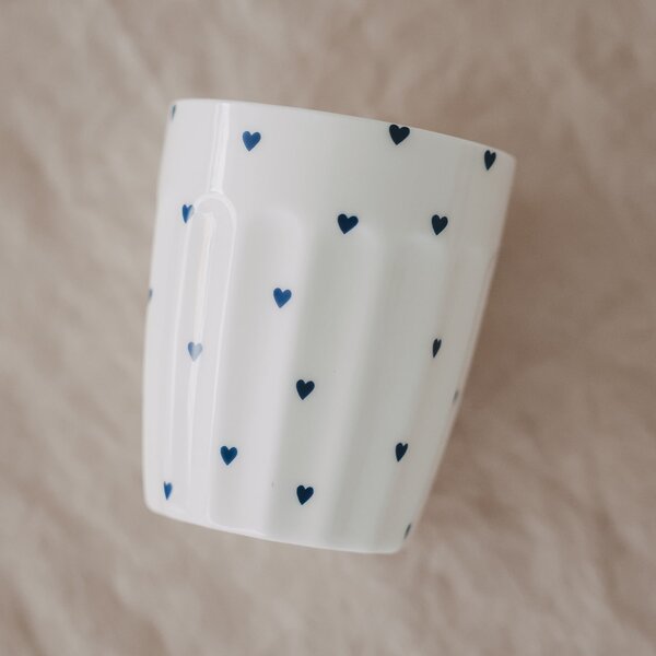 Porcelánový hrnček Mini Hearts 290 ml – dark blue