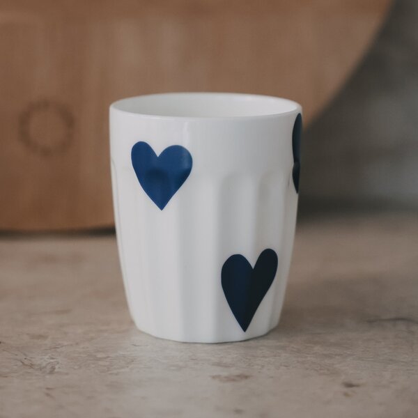 Porcelánový hrnček Hearts 290 ml – dark blue