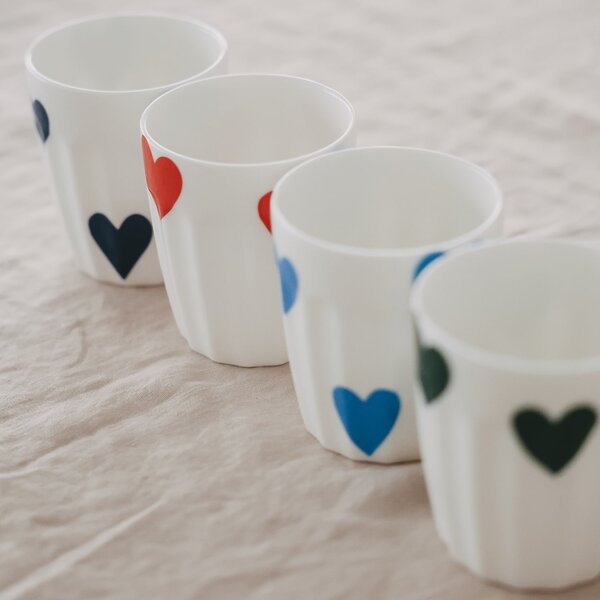 Porcelánový hrnček Hearts 290 ml – red