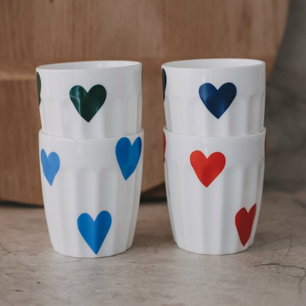 Porcelánový hrnček Hearts 290 ml – red