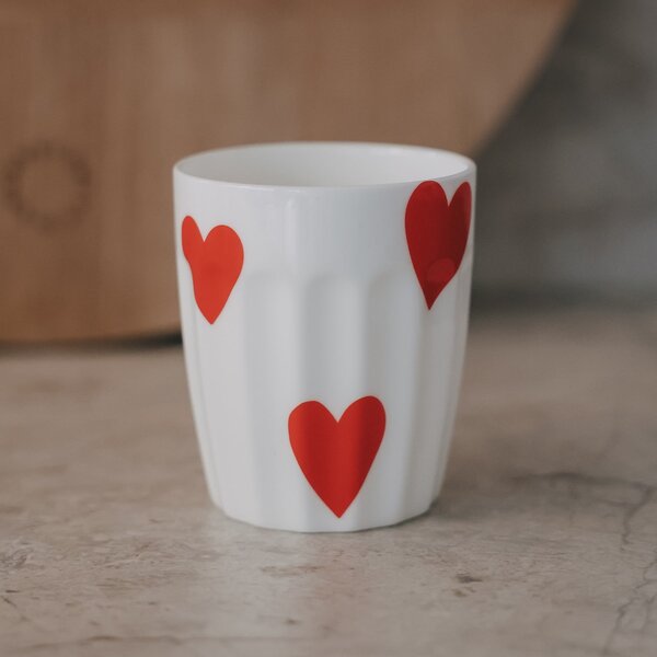 Porcelánový hrnček Hearts 290 ml – red