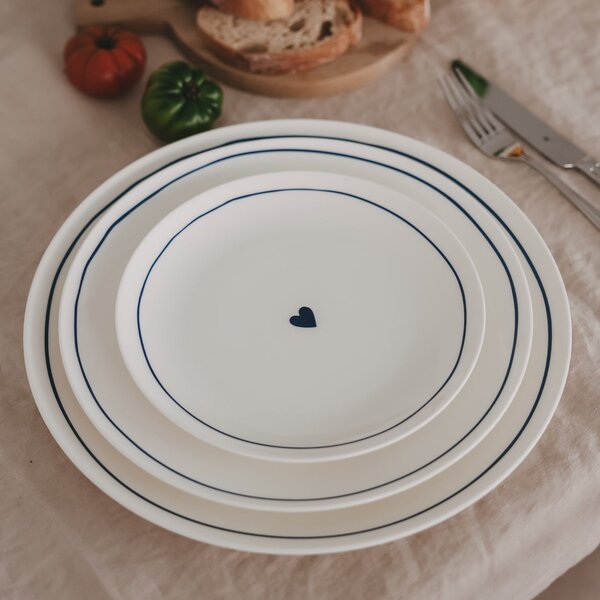 Porcelánový tanier Heart Ø 20,4 cm – dark blue