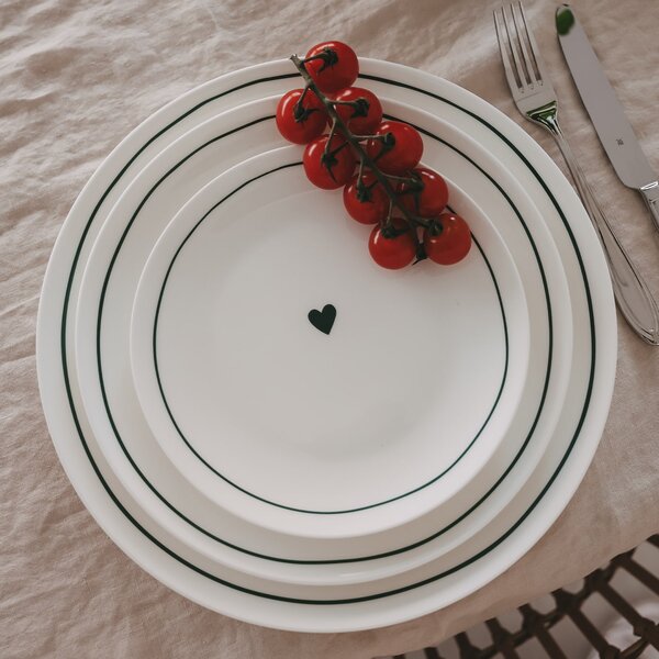 Porcelánový tanier Heart Ø 20,4 cm – green