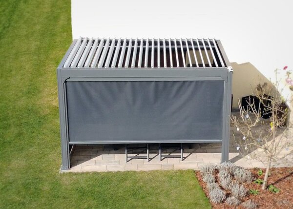 Bioklimatická pergola Noela antracit PREMIUM 3x4 m Farba lamiel: Biela