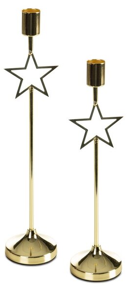 Dekorstudio Dekoračný svietnik STAR 7x28cm - zlatý