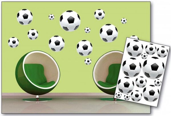 Dimex - Dekoračné nálepky na stenu Futbalové lopty - 50 x 70 cm