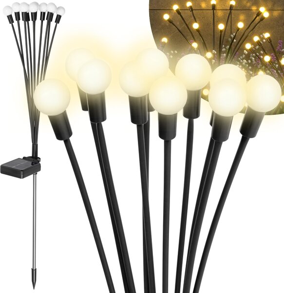Solárna lampa, Rebel, 10 LED diód, IP65, čierna