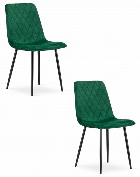 Set 2 kresiel TURIN - tmavozelený zamat