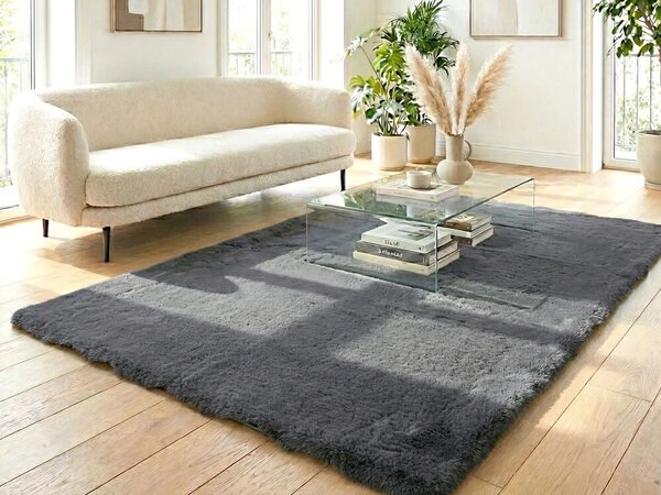 TZ Tmavosivý obdĺžnikový koberec Rabbit Rozmer: 60x120 cm