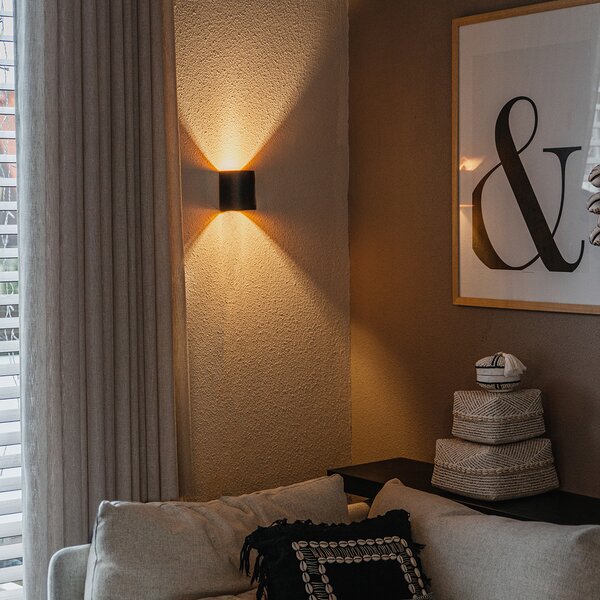 Inteligentná nástenná lampa čierna s mosadzou vrátane WiFi G9 - Sabbio