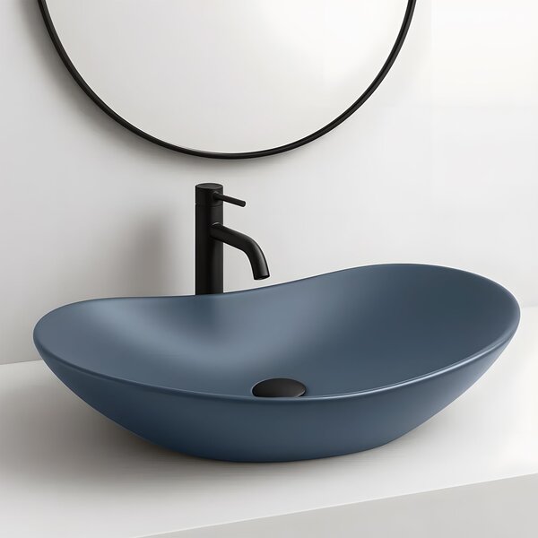 Rea Royal, umývadlo na dosku 615x355x155 mm, modrá matná, REA-U6373