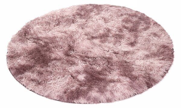 Ružový okrúhly shaggy koberec Ombre Rozmer: 80 cm