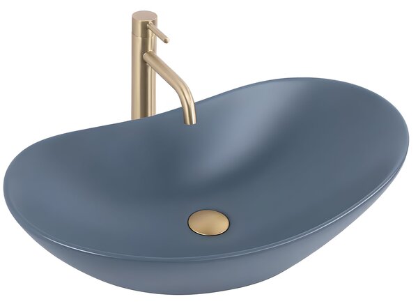 Rea Royal, umývadlo na dosku 615x355x155 mm, modrá matná, REA-U6373