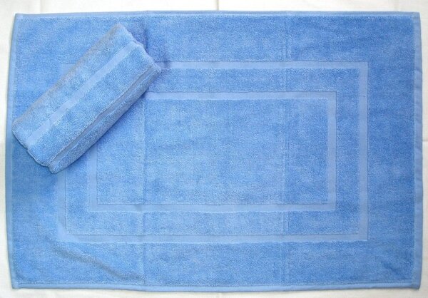 Praktik Kúpeľnová froté predložka EMA modrá Bavlna 50x70 cm