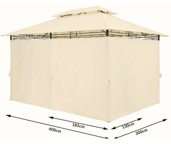 Záhradný altánok Pavilón TOPAS 4x3m - béžová