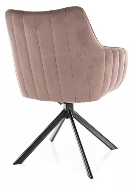 Jedálenská stolička Azalia Velvet, hnedá / čierna