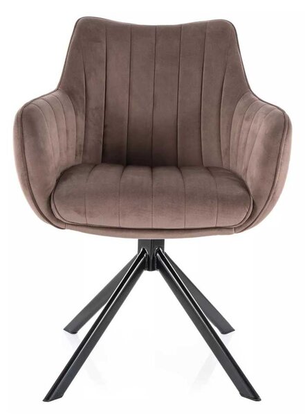 Jedálenská stolička Azalia Velvet, hnedá / čierna
