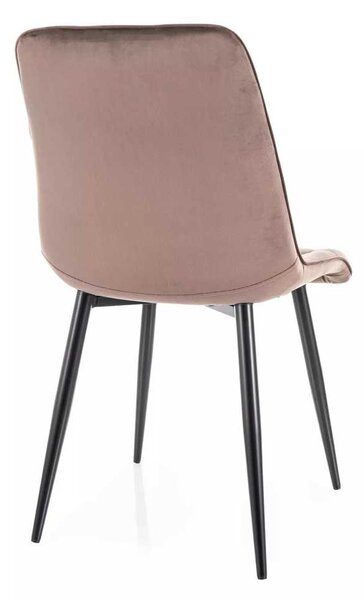 Jedálenská stolička Chic Velvet, cappuccino / čierna