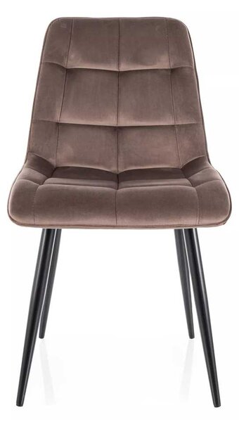 Jedálenská stolička Chic Velvet, cappuccino / čierna