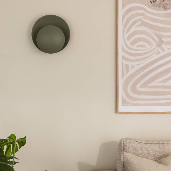 Globen Lighting nástenné svetlo ORBIT, zelené, kov, Ø 30 cm, Zelená, Obývacia izba / jedáleň, kov, Moderný, Nástenné svietidlo