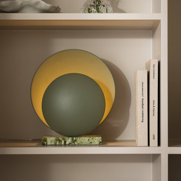 Globen Lighting stolová lampa ORBIT, zelená, mramor, výška 32 cm, Zelená, Obývacia izba / jedáleň, Kameň, Dizajn, Stojacie svietidlo