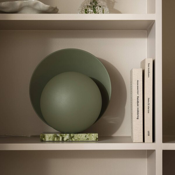 Globen Lighting stolová lampa ORBIT, zelená, mramor, výška 32 cm, Zelená, Obývacia izba / jedáleň, Kameň, Dizajn, Stojacie svietidlo
