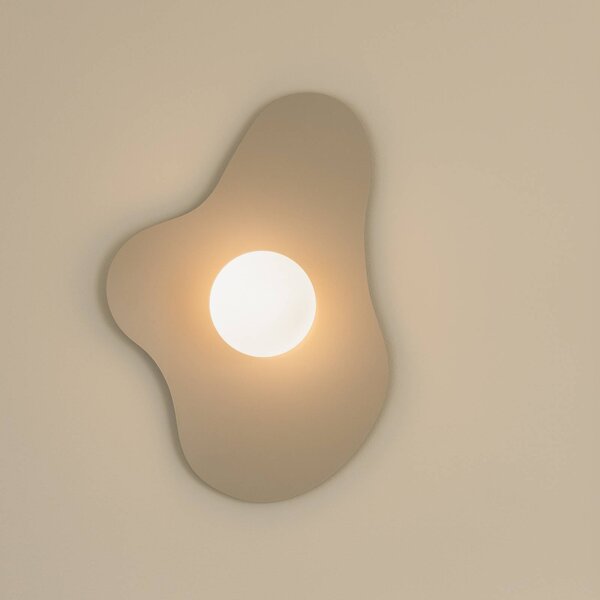 Globen Lighting nástenné svetlo ILLUSION, béžové, sklo, 60 cm, Hliník / sivá / zinok, Obývacia izba / jedáleň, Sklo, Moderný